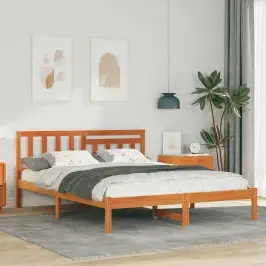 Gultas Rāmis Vaska Brūna 140 X 200 Cm Priedes Masīvkoks Vidaxl Gultas Rāmis Vaska Brūna 140 X 200 Cm Priedes Masīvkoks Vidaxl