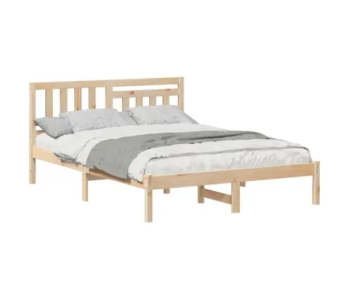 Gultas Rāmis Brūna 120 X 200 Cm Masīvkoka Priede Vidaxl