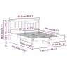 Gultas Rāmis Brūna 120 X 200 Cm Masīvkoka Priede Vidaxl