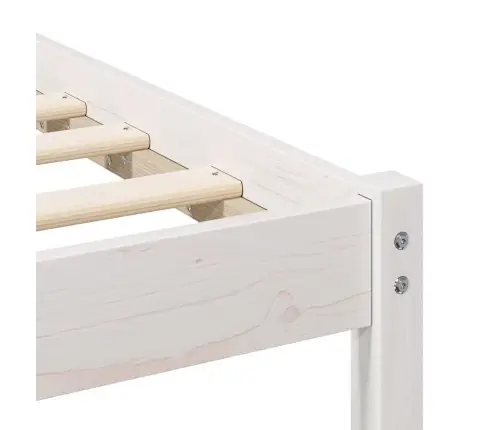 Gultas Rāmis Balts 120 X 200 Cm Masīvkoka Priede Vidaxl