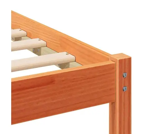 Gultas Rāmis Vaska Brūna 120 X 200 Cm Masīvkoka Priede Vidaxl