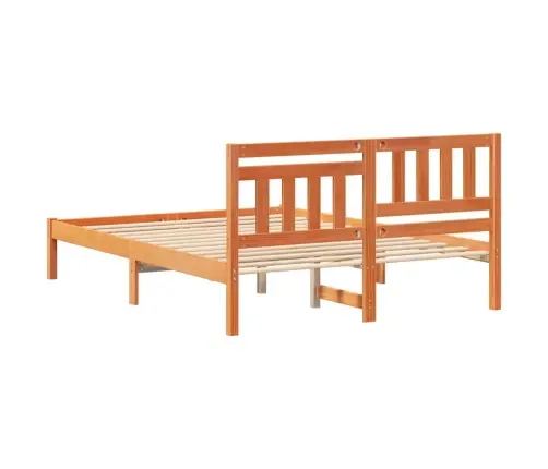 Gultas Rāmis Vaska Brūna 120 X 200 Cm Masīvkoka Priede Vidaxl