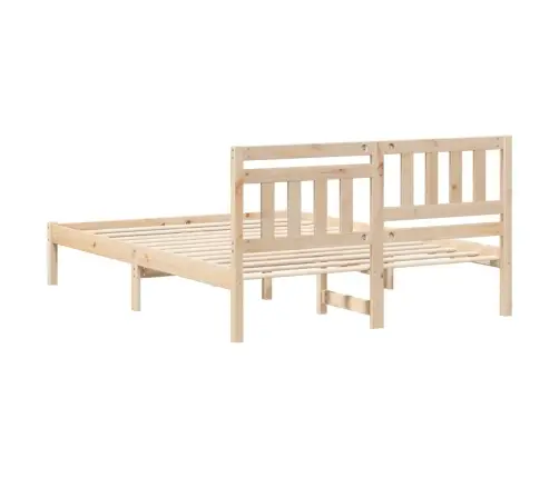 Gultas Rāmis Brūna 140 X 190 Cm Masīvkoka Priede Vidaxl