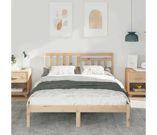 Lovos Rėmas Ruda 120 X 190 Cm Kietos Pušies Mediena