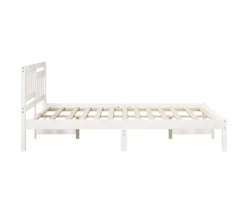 Voodi Raam Peaga Valge 120 X 190 Cm Tahke Mänd