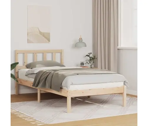 Gultas Rāmis Ar Galvas Klāju Brūna 80 X 200 Cm Masīvkoka Priede Vidaxl