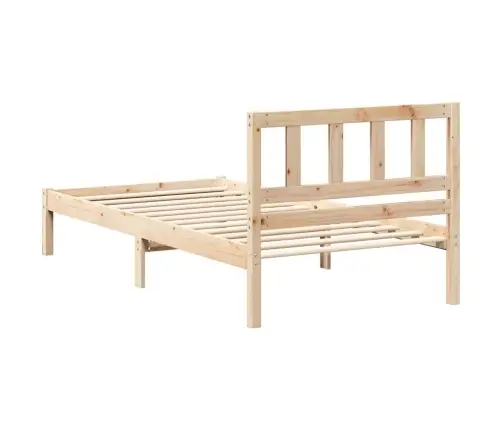 Gultas Rāmis Ar Galvas Klāju Brūna 80 X 200 Cm Masīvkoka Priede Vidaxl