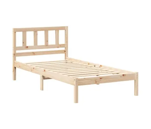 Gultas Rāmis Ar Galvas Klāju Brūna 80 X 200 Cm Masīvkoka Priede Vidaxl