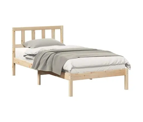 Gultas Rāmis Ar Galvas Klāju Brūna 80 X 200 Cm Masīvkoka Priede Vidaxl