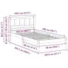 Gultas Rāmis Brūna 100 X 200 Cm Masīvkoka Priede Vidaxl