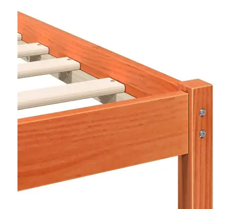 Gultas Rāmis Vaska Brūna 100 X 200 Cm Masīvkoka Priede Vidaxl