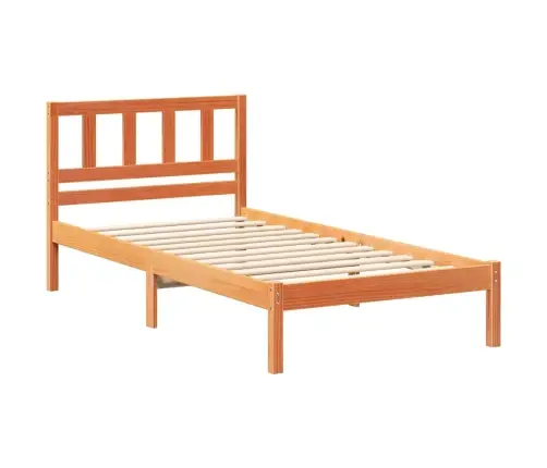 Gultas Rāmis Vaska Brūna 100 X 200 Cm Masīvkoka Priede Vidaxl