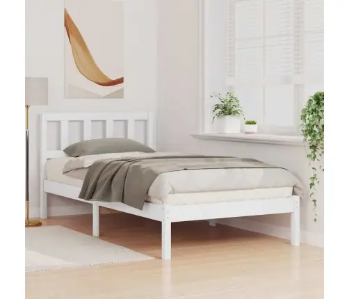 Lovos Rėmas Balta 90 X 190 Cm Kietos Pušies Mediena