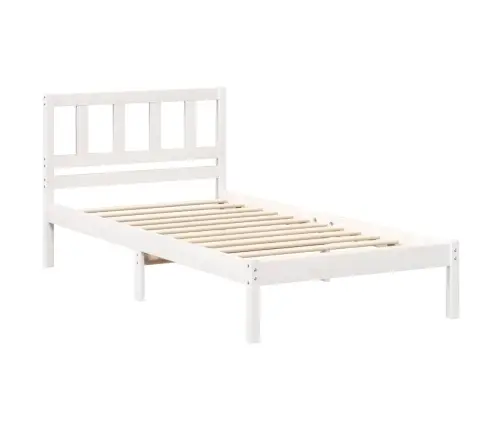 Lovos Rėmas Balta 90 X 190 Cm Kietos Pušies Mediena