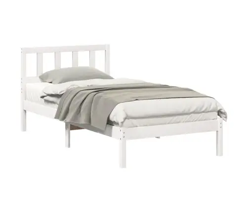 Lovos Rėmas Balta 90 X 190 Cm Kietos Pušies Mediena
