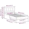 Lovos Rėmas Vaško Ruda 75 X 190 Cm Kietos Pušies Mediena