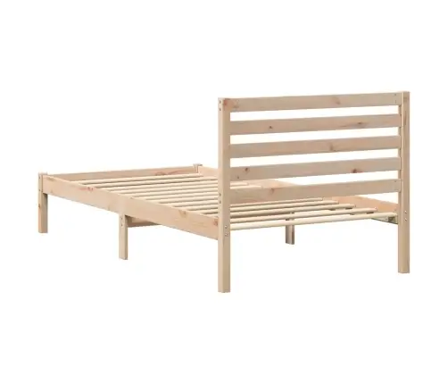 Voodi Raam Peaga Pruun 80 X 200 Cm Tahke Mänd