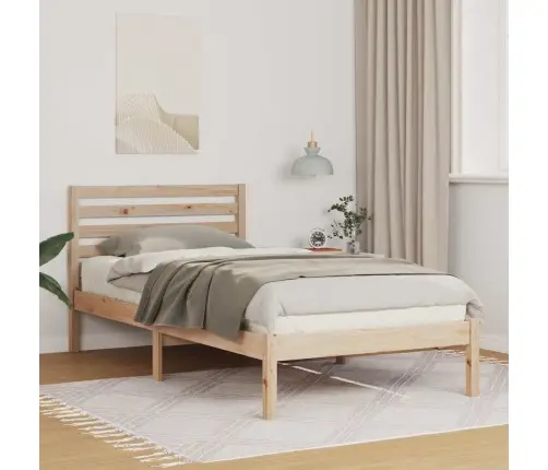 Gultas Rāmis Ar Galvas Klāju Brūna 90 X 200 Cm Masīvkoka Priede Vidaxl