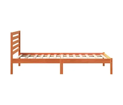 Gultas Rāmis Vaska Brūna 90 X 200 Cm Masīvkoka Priede Vidaxl