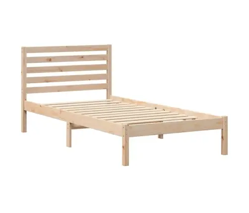 Gultas Rāmis Brūna 100 X 200 Cm Masīvkoka Priede Vidaxl