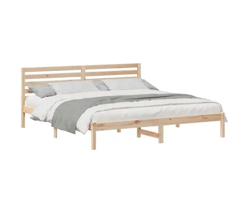 Gultas Rāmis Brūna 200 X 200 Cm Masīvkoka Priede Vidaxl