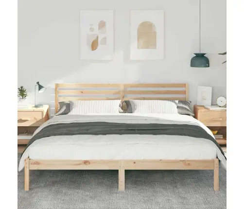 Gultas Rāmis Brūna 180 X 200 Cm Masīvkoka Priede Vidaxl