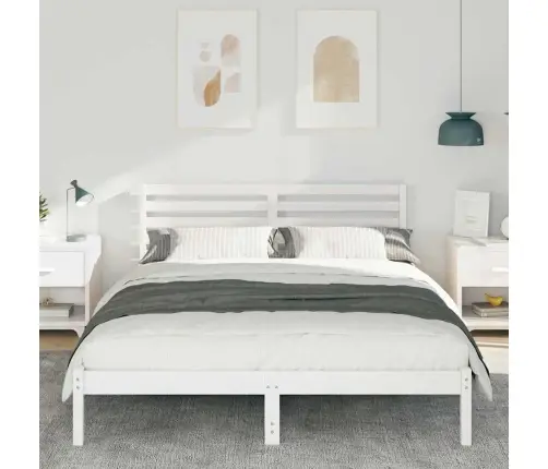 Gultas Rāmis Balts 180 X 200 Cm Masīvkoka Priede Vidaxl