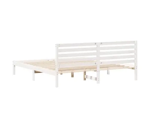 Gultas Rāmis Balts 180 X 200 Cm Masīvkoka Priede Vidaxl