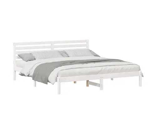 Gultas Rāmis Balts 180 X 200 Cm Masīvkoka Priede Vidaxl