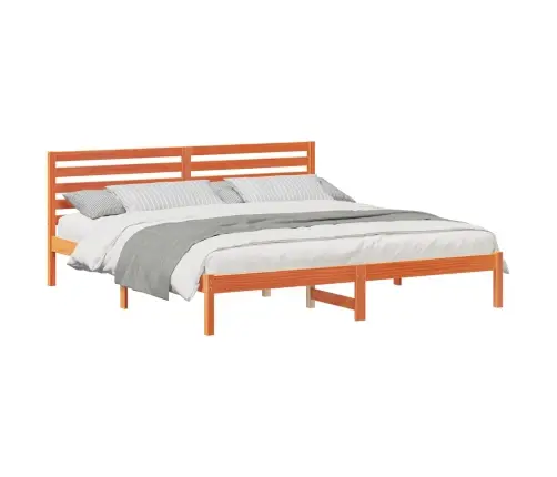 Gultas Rāmis Vaska Brūna 180 X 200 Cm Masīvkoka Priede Vidaxl