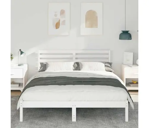 Lovos Rėmas Balta 160 X 200 Cm Kietos Pušies Mediena