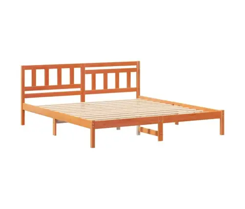 Gultas Rāmis Vaska Brūna 160 X 200 Cm Masīvkoka Priede Vidaxl