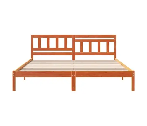 Gultas Rāmis Vaska Brūna 160 X 200 Cm Masīvkoka Priede Vidaxl