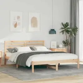 Lovos Rėmas Su Galvūgalio Ruda 150 X 200 Cm Pušies Masyvas