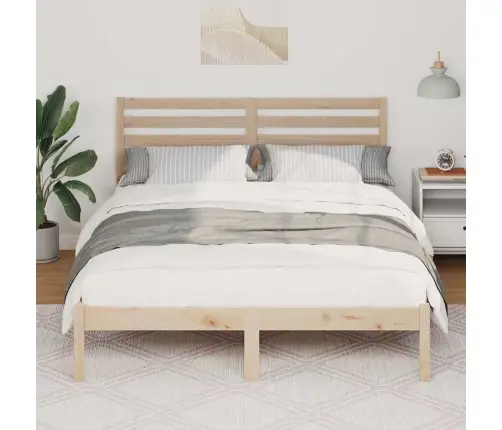 Gultas Rāmis Brūna 120 X 190 Cm Masīvkoka Priede Vidaxl