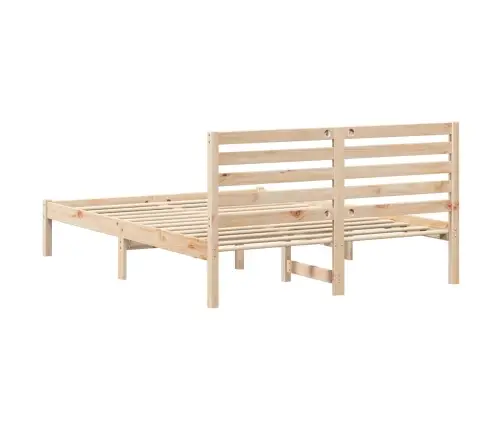 Gultas Rāmis Brūna 140 X 190 Cm Masīvkoka Priede Vidaxl