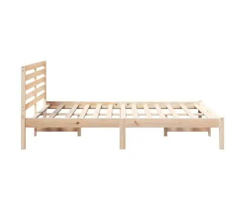 Gultas Rāmis Brūna 140 X 190 Cm Masīvkoka Priede Vidaxl