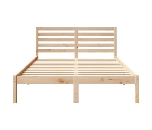 Gultas Rāmis Brūna 135 X 190 Cm Masīvkoka Priede Vidaxl