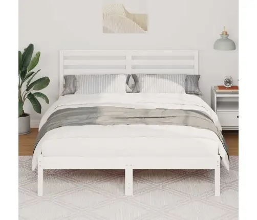 Lovos Rėmas Balta 135 X 190 Cm Kietos Pušies Mediena
