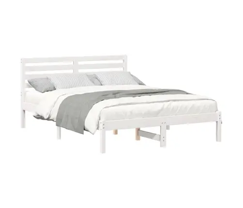 Lovos Rėmas Balta 135 X 190 Cm Kietos Pušies Mediena