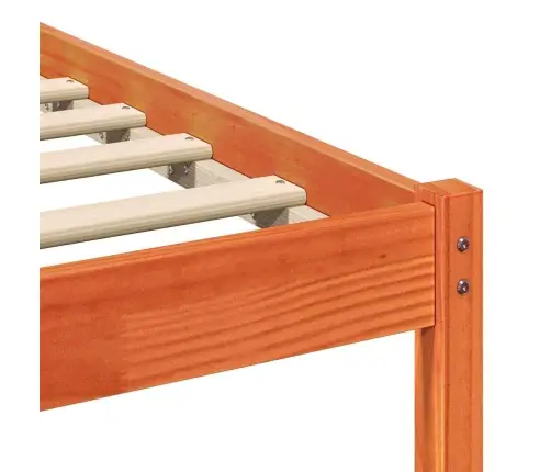 Gultas Rāmis Vaska Brūna 80 X 210 Cm Masīvkoka Priede Vidaxl