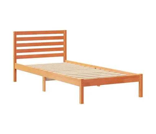 Gultas Rāmis Vaska Brūna 80 X 210 Cm Masīvkoka Priede Vidaxl