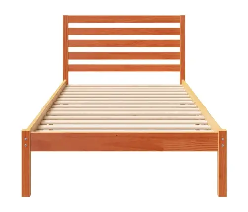 Gultas Rāmis Vaska Brūna 80 X 210 Cm Masīvkoka Priede Vidaxl