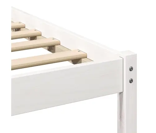 Gultas Rāmis Balts 100 X 210 Cm Masīvkoka Priede Vidaxl