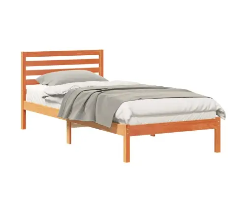 Gultas Rāmis Vaska Brūna 100 X 210 Cm Masīvkoka Priede Vidaxl