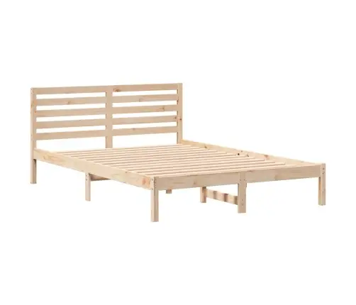 Gultas Rāmis Brūna 140 X 210 Cm Masīvkoka Priede Vidaxl