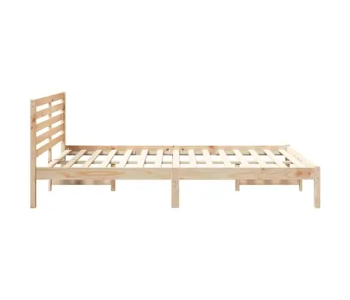 Gultas Rāmis Brūna 140 X 210 Cm Masīvkoka Priede Vidaxl