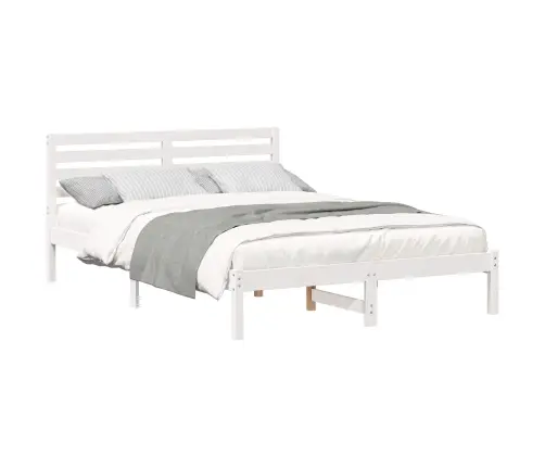 Lovos Rėmas Balta 140 X 210 Cm Kietos Pušies Mediena