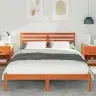 Gultas Rāmis Vaska Brūna 140 X 210 Cm Masīvkoka Priede Vidaxl