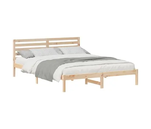 Gultas Rāmis Brūna 160 X 210 Cm Masīvkoka Priede Vidaxl